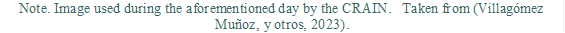 Note. Image used during the aforementioned day by the CRAIN. Taken from (Villag mez Mu oz, y otros, 2023).


